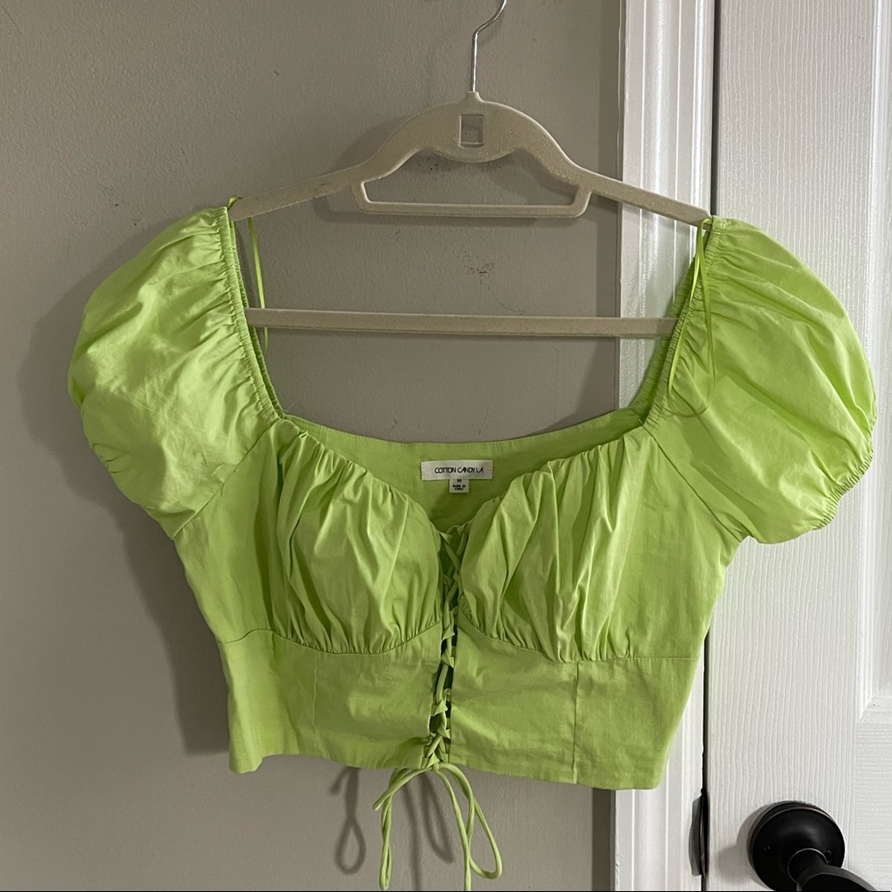 Lime green going out crop top